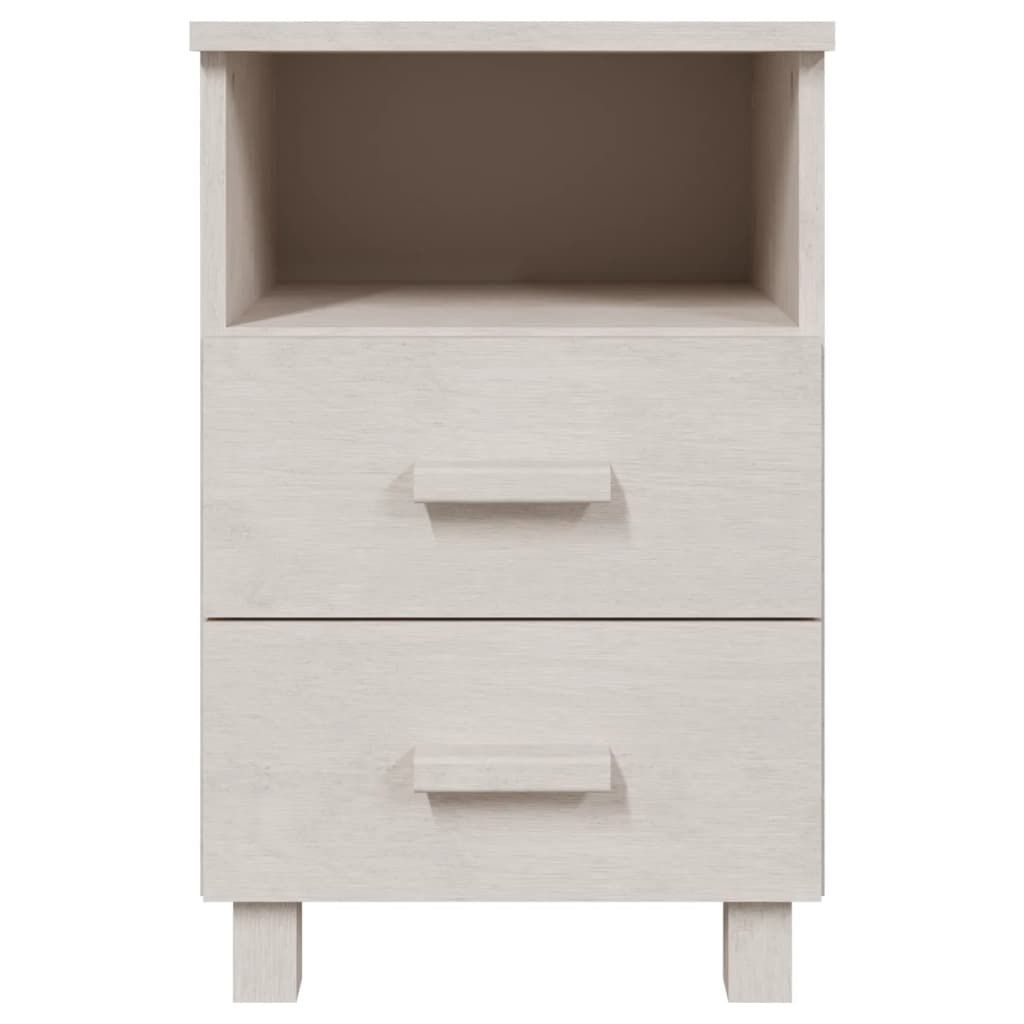 Bedside Cabinet "HAMAR" White 40x35x62 cm Solid Wood Pine