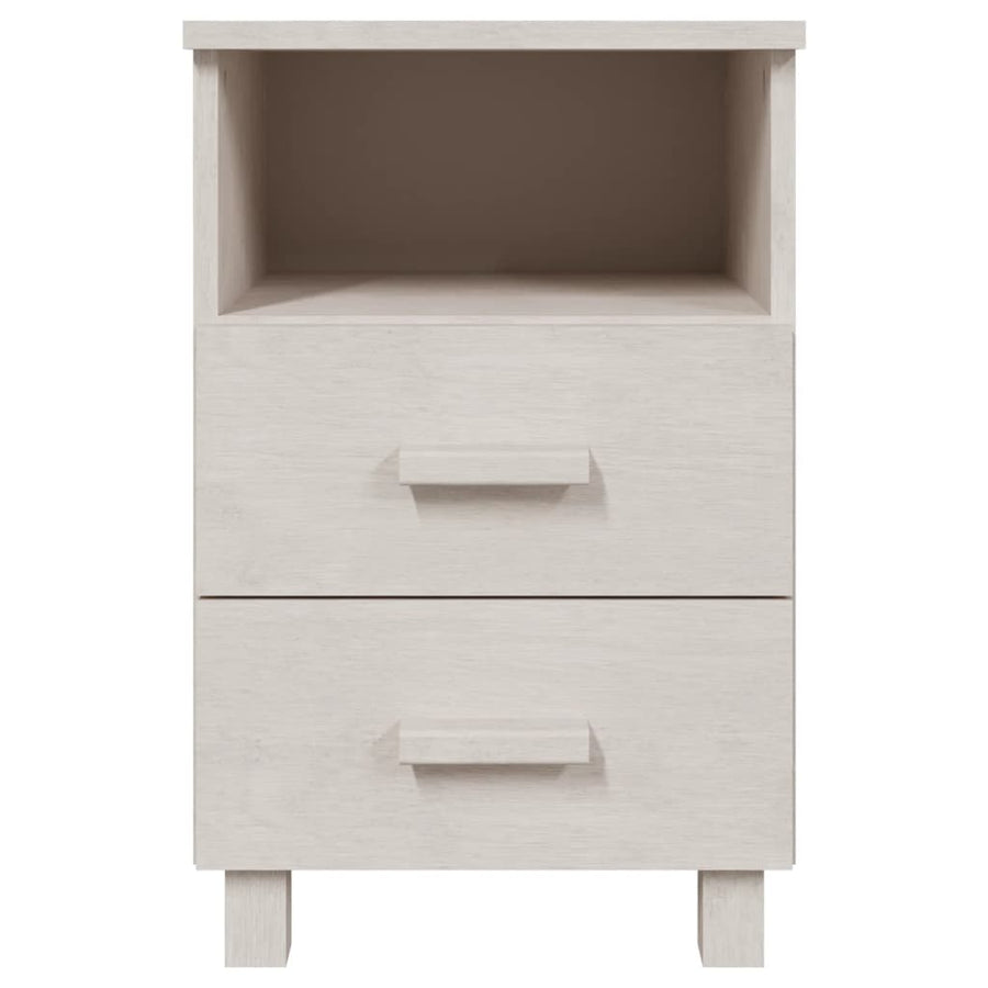 Bedside Cabinet "HAMAR" White 40x35x62 cm Solid Wood Pine