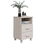 Bedside Cabinet "HAMAR" White 40x35x62 cm Solid Wood Pine