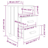 Bedside Cabinet "HAMAR" White 40x35x62 cm Solid Wood Pine