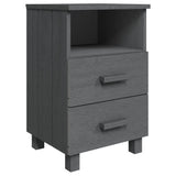 Bedside Cabinet "HAMAR" Dark Grey 40x35x62 cm Solid Wood Pine
