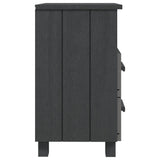 Bedside Cabinet "HAMAR" Dark Grey 40x35x62 cm Solid Wood Pine