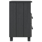 Bedside Cabinet "HAMAR" Dark Grey 40x35x62 cm Solid Wood Pine