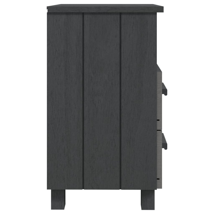 Bedside Cabinet "HAMAR" Dark Grey 40x35x62 cm Solid Wood Pine