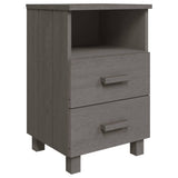 Bedside Cabinet "HAMAR" Light Grey 40x35x62 cm Solid Wood Pine