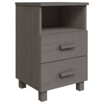 Bedside Cabinet "HAMAR" Light Grey 40x35x62 cm Solid Wood Pine