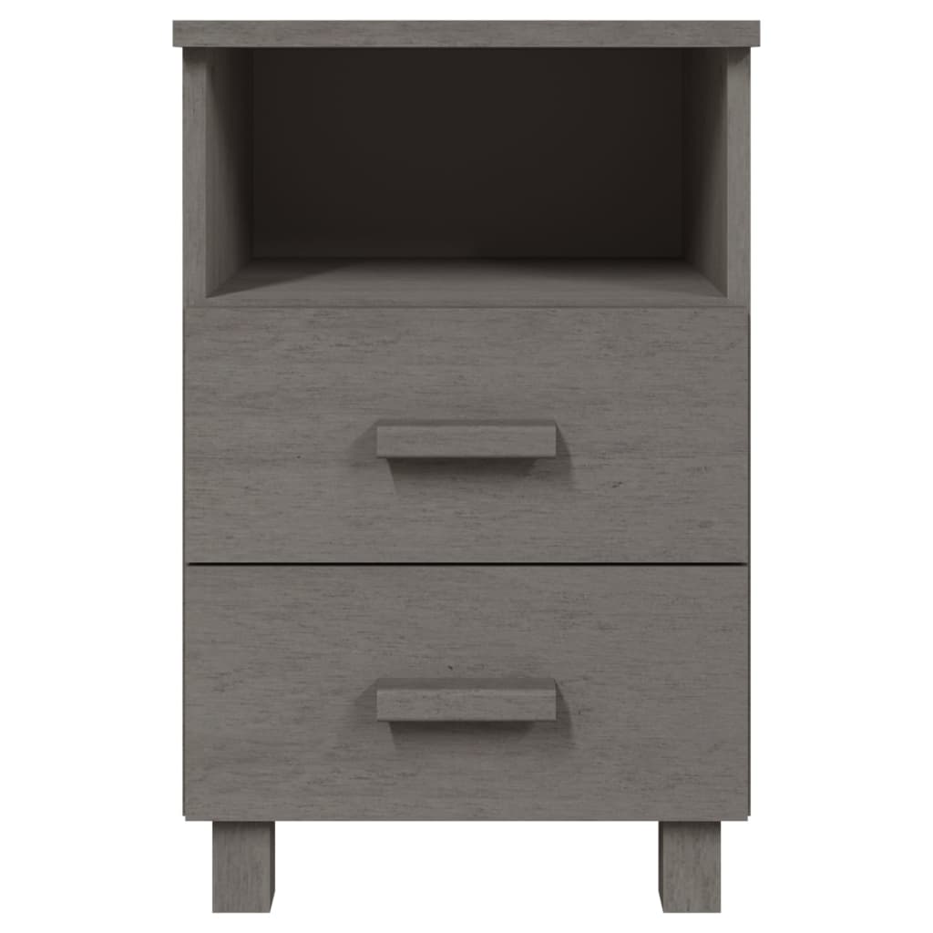 Bedside Cabinet "HAMAR" Light Grey 40x35x62 cm Solid Wood Pine
