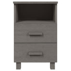 Bedside Cabinet "HAMAR" Light Grey 40x35x62 cm Solid Wood Pine