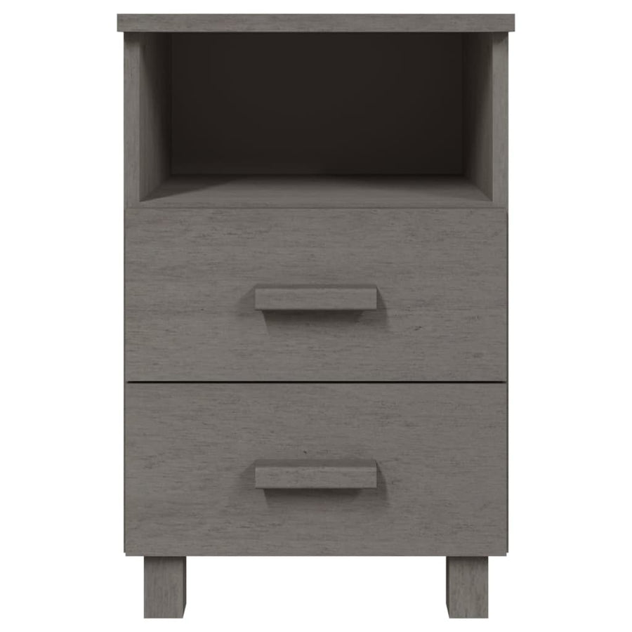 Bedside Cabinet "HAMAR" Light Grey 40x35x62 cm Solid Wood Pine