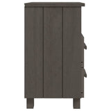 Bedside Cabinet "HAMAR" Light Grey 40x35x62 cm Solid Wood Pine