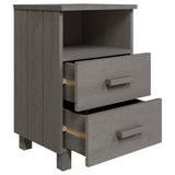 Bedside Cabinet "HAMAR" Light Grey 40x35x62 cm Solid Wood Pine