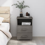Bedside Cabinet "HAMAR" Light Grey 40x35x62 cm Solid Wood Pine