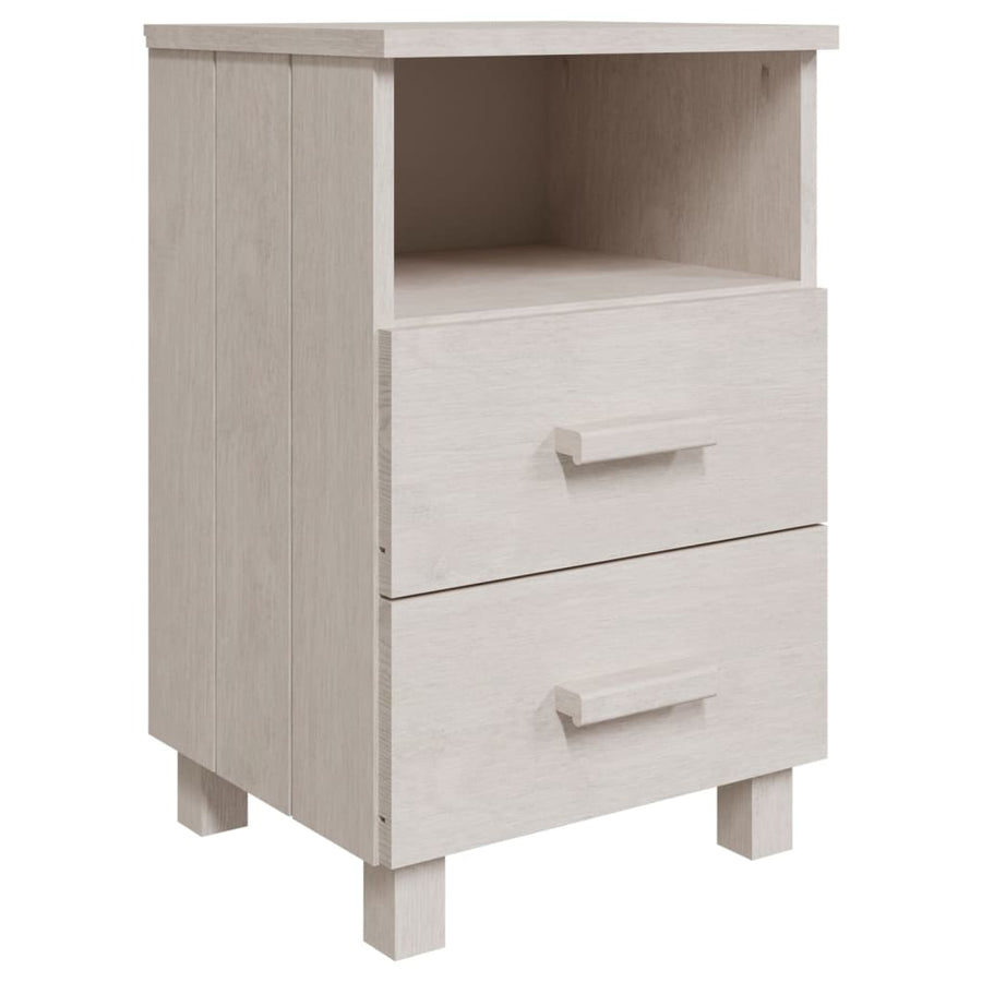 Bedside Cabinets"HAMAR"2 pcs White 40x35x62 cm Solid Wood