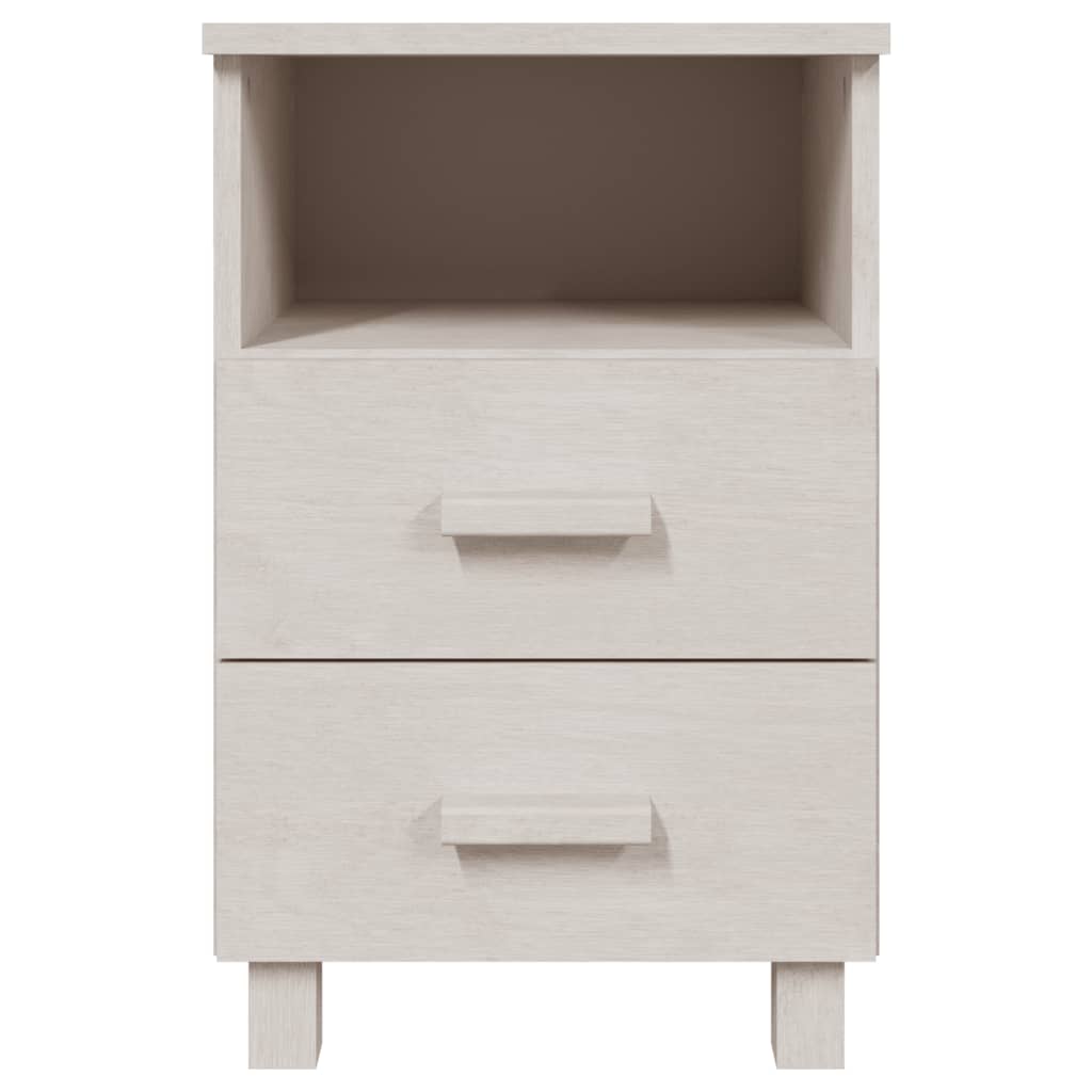 Bedside Cabinets"HAMAR"2 pcs White 40x35x62 cm Solid Wood