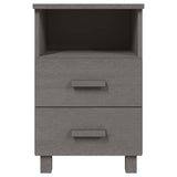 Bedside Cabinets"HAMAR"2 pcs Light Grey 40x35x62 cm Solid Wood