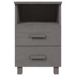 Bedside Cabinets"HAMAR"2 pcs Light Grey 40x35x62 cm Solid Wood