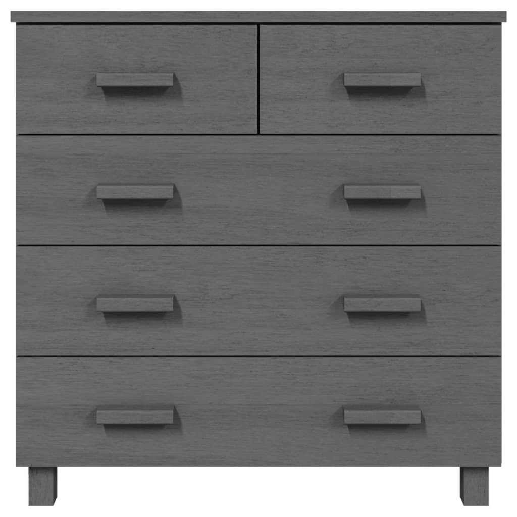Sideboard "HAMAR" Dark Grey 79x40x80 cm Solid Wood Pine