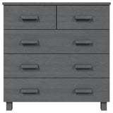 Sideboard "HAMAR" Dark Grey 79x40x80 cm Solid Wood Pine