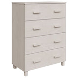 Sideboard HAMAR White 79x40x103.5 cm Solid Wood Pine - Front View
