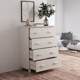 Sideboard HAMAR White 79x40x103.5 cm Solid Wood Pine - Close-Up Angle