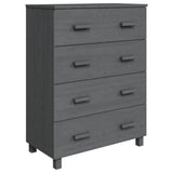 Sideboard HAMAR Dark Grey 79x40x103.5 cm Solid Wood Pine - Front View
