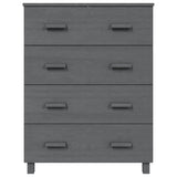 Sideboard HAMAR Dark Grey 79x40x103.5 cm Solid Wood Pine - Side View