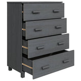 Sideboard HAMAR Dark Grey 79x40x103.5 cm Solid Wood Pine