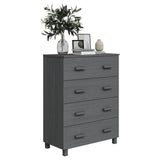 Sideboard HAMAR Dark Grey 79x40x103.5 cm Solid Wood Pine - Rear View