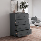 Sideboard HAMAR Dark Grey 79x40x103.5 cm Solid Wood Pine - Close-Up Angle