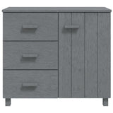 Sideboard "HAMAR" Dark Grey 90x40x80 cm Solid Pinewood