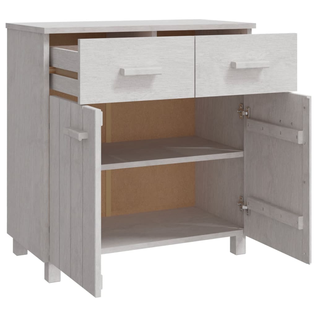 Sideboard "HAMAR" White 79x40x80 cm Solid Wood Pine