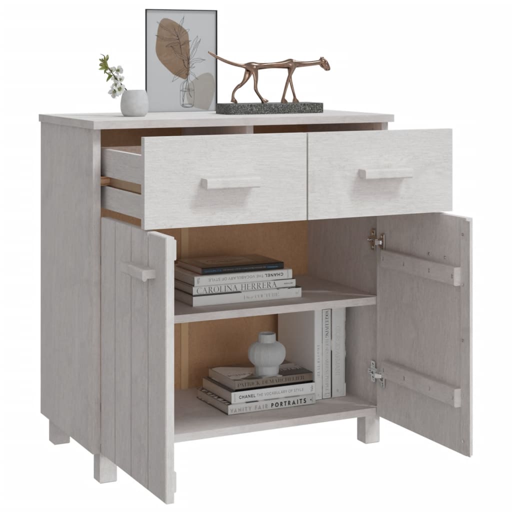 Sideboard "HAMAR" White 79x40x80 cm Solid Wood Pine