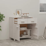 Sideboard "HAMAR" White 79x40x80 cm Solid Wood Pine