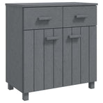 Sideboard "HAMAR" Dark Grey 79x40x80 cm Solid Wood Pine
