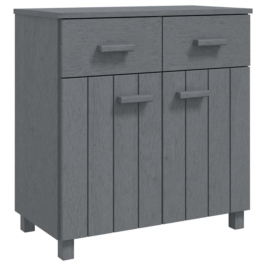 Sideboard "HAMAR" Dark Grey 79x40x80 cm Solid Wood Pine