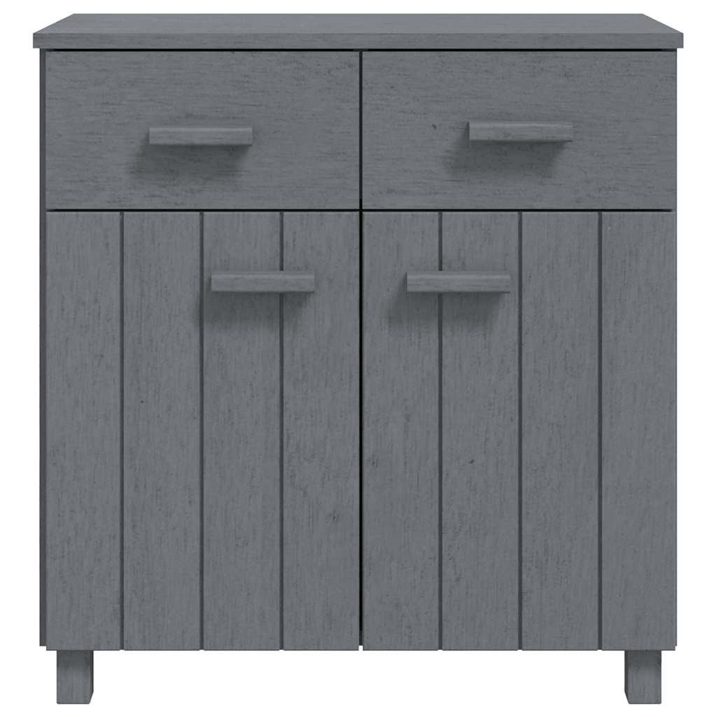Sideboard "HAMAR" Dark Grey 79x40x80 cm Solid Wood Pine