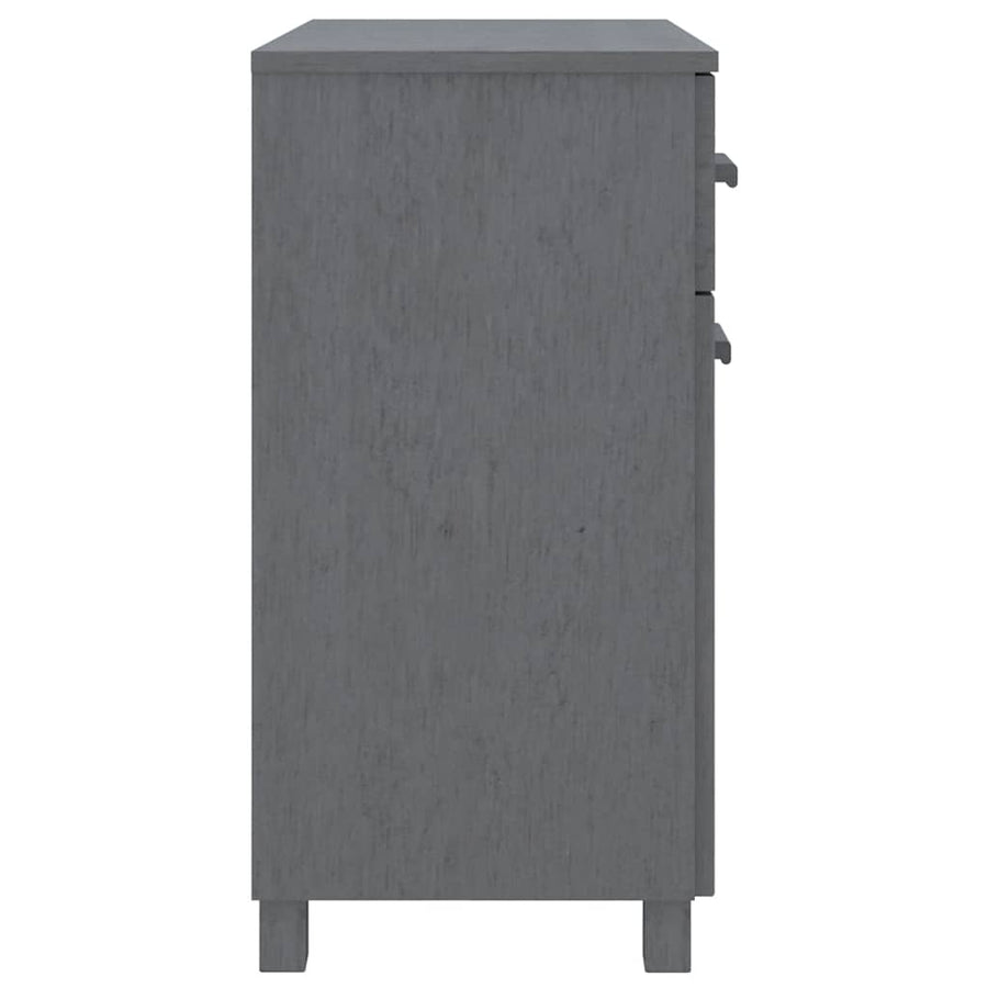 Sideboard "HAMAR" Dark Grey 79x40x80 cm Solid Wood Pine