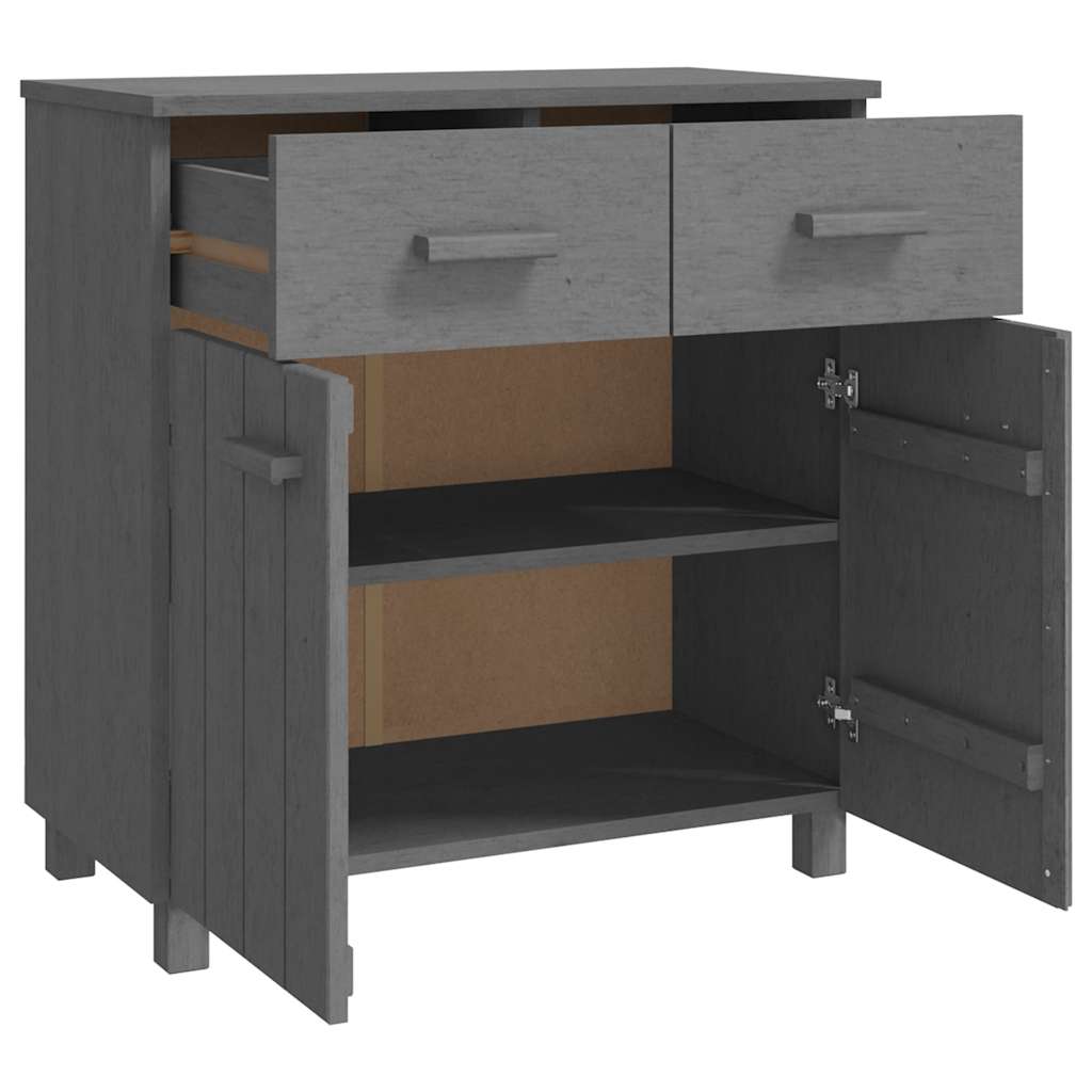Sideboard "HAMAR" Dark Grey 79x40x80 cm Solid Wood Pine