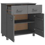 Sideboard "HAMAR" Dark Grey 79x40x80 cm Solid Wood Pine