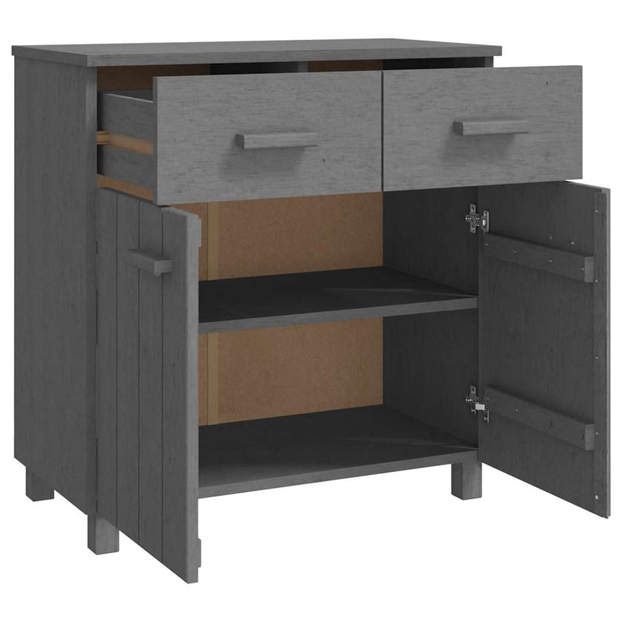 Sideboard "HAMAR" Dark Grey 79x40x80 cm Solid Wood Pine