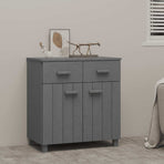 Sideboard "HAMAR" Dark Grey 79x40x80 cm Solid Wood Pine