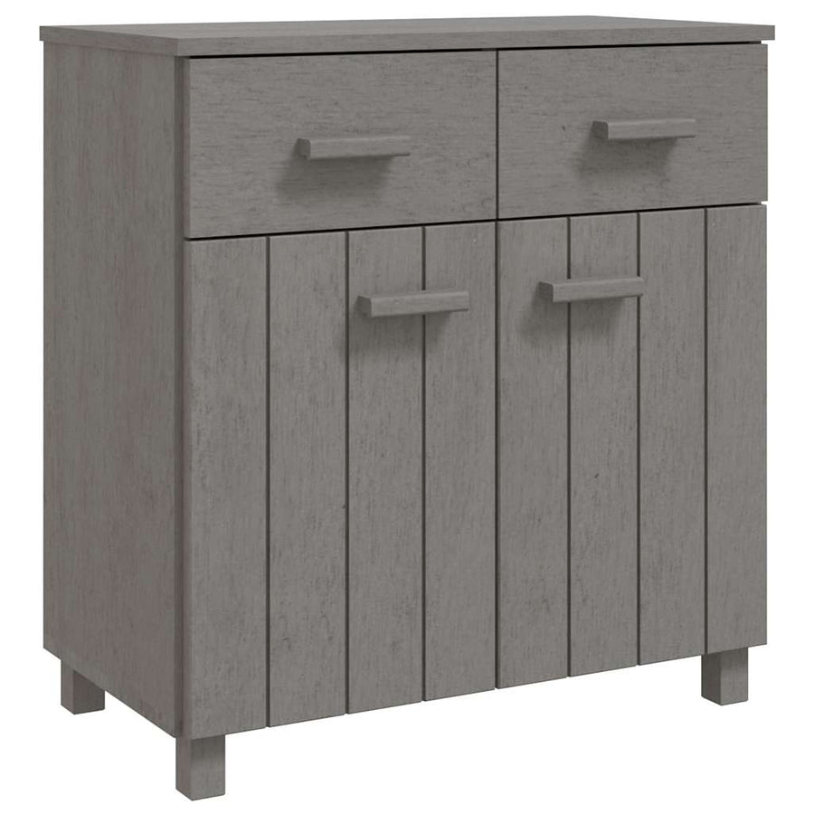 Sideboard "HAMAR" Light Grey 79x40x80 cm Solid Wood Pine