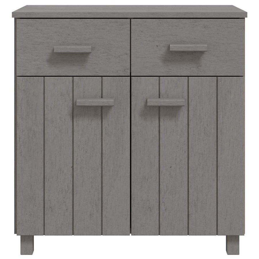 Sideboard "HAMAR" Light Grey 79x40x80 cm Solid Wood Pine