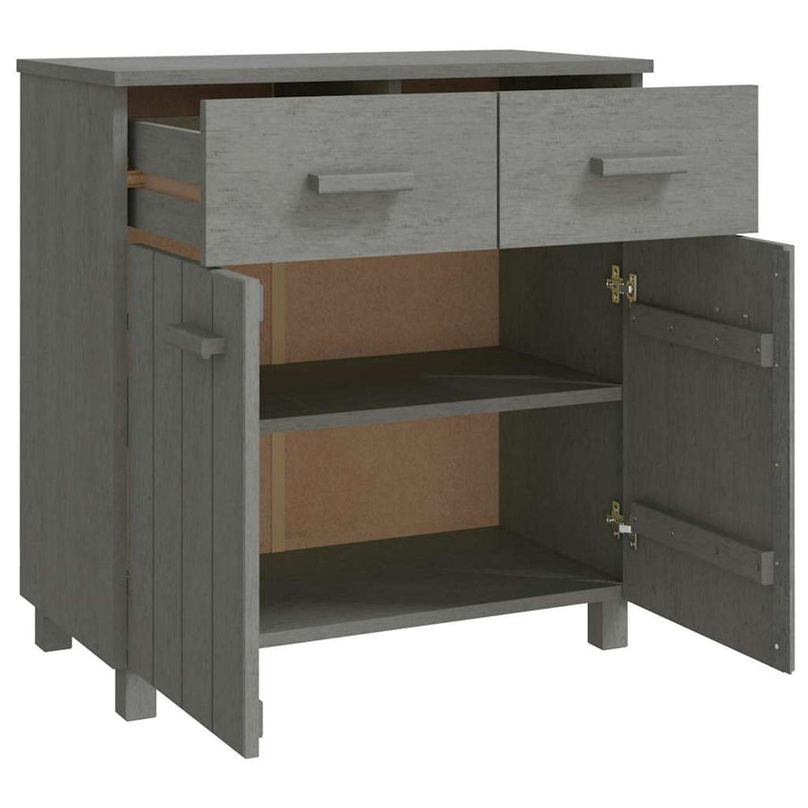 Sideboard "HAMAR" Light Grey 79x40x80 cm Solid Wood Pine