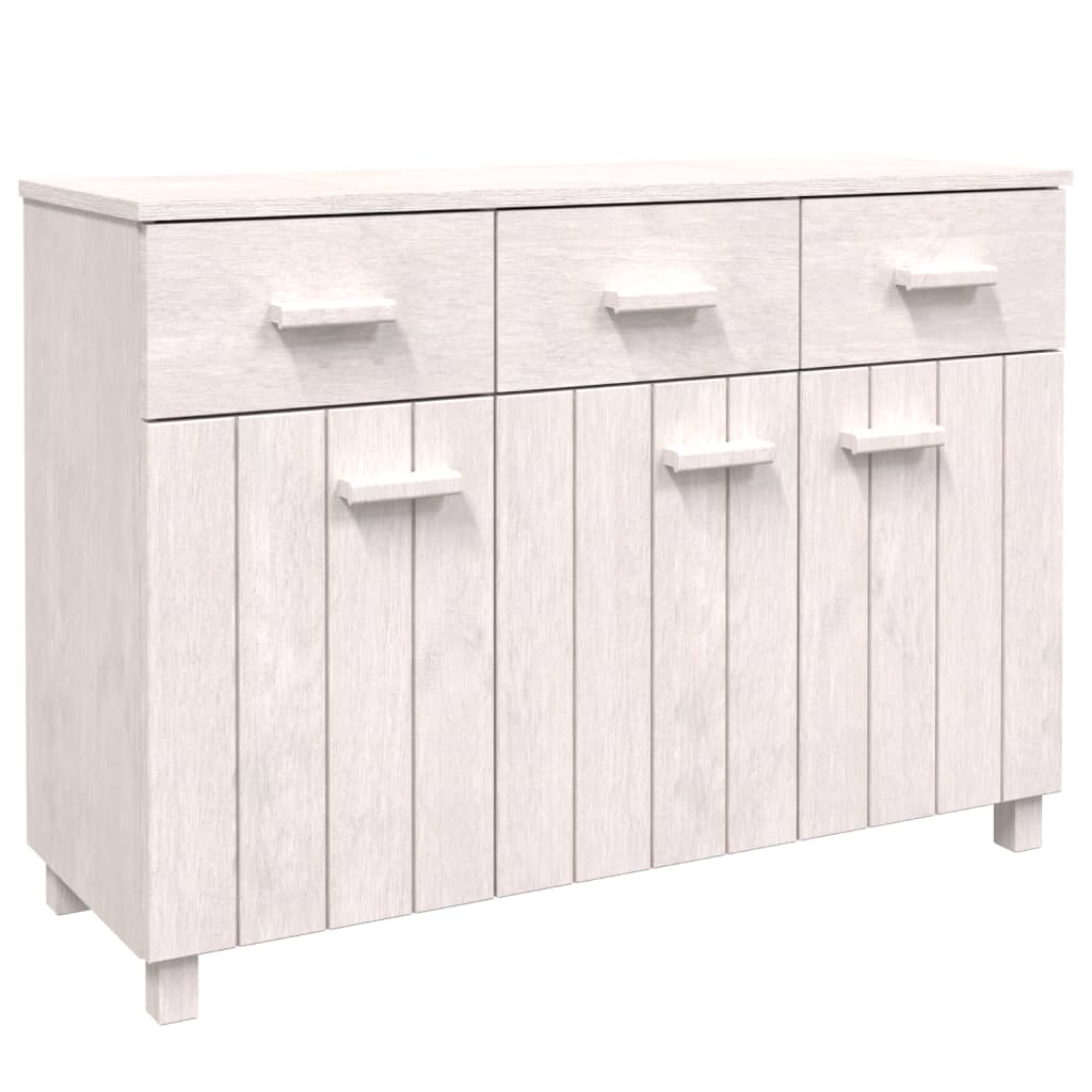 Sideboard "HAMAR" White 113x40x80 cm Solid Wood Pine