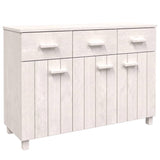 Sideboard "HAMAR" White 113x40x80 cm Solid Wood Pine