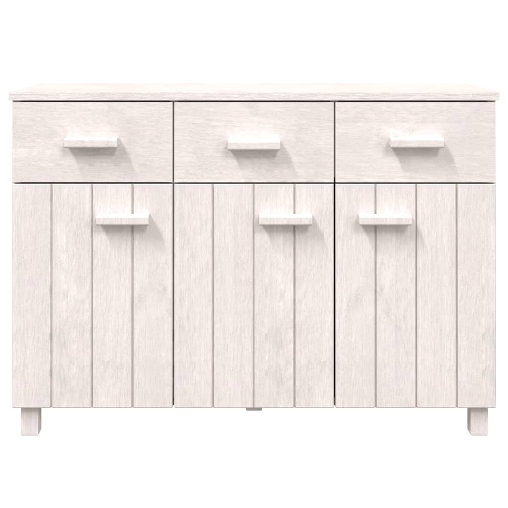 Sideboard "HAMAR" White 113x40x80 cm Solid Wood Pine