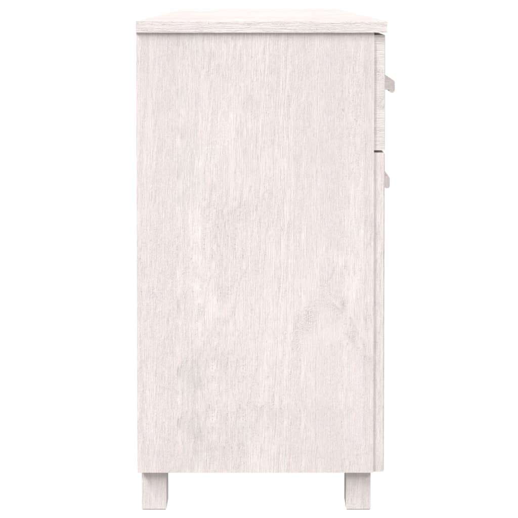 Sideboard "HAMAR" White 113x40x80 cm Solid Wood Pine