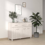 Sideboard "HAMAR" White 113x40x80 cm Solid Wood Pine