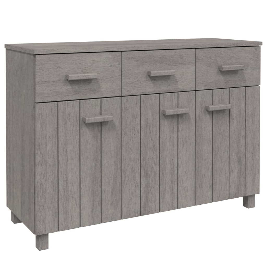 Sideboard "HAMAR" Light Grey 113x40x80 cm Solid Wood Pine